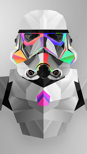 Faceted Stormtrooper — Star Wars Neon , stormtrooper, Sci Fi, Star Wars HD phone wallpaper