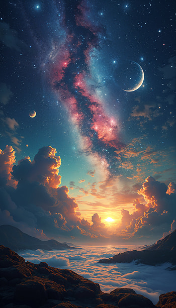 Celestial Dreams: A Night Sky , Night Sky, starry sky, galaxy, cloud HD phone wallpaper