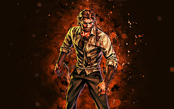 Bigby Wolf, , orange neon lights, Fables, Big Bad Wolf, DC Comics, protagonist, Bigby Wolf Fables HD wallpaper