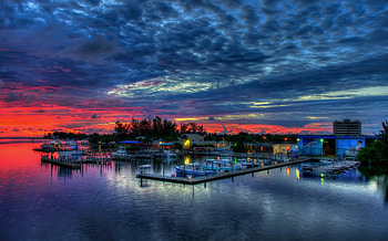 Beautiful Sky, blue, sea, sailboats, boats, clouds, sky, nature, sunset HD wallpaper