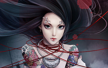 Zhang Xiao Bai Anime Tattoo Girl, anime-girl, anime, tattoo HD wallpaper