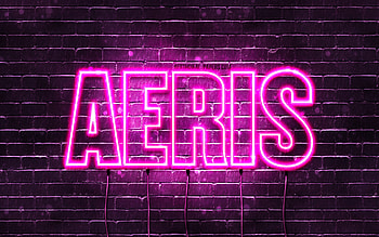 Happy Birtay Aeris, , pink neon lights, Aeris name, creative, Aeris Happy Birtay, Aeris Birtay, popular japanese female names, with Aeris name, Aeris HD wallpaper