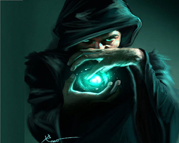 Dark Wizard, Green, Magic, Wizard, Fantasy HD wallpaper