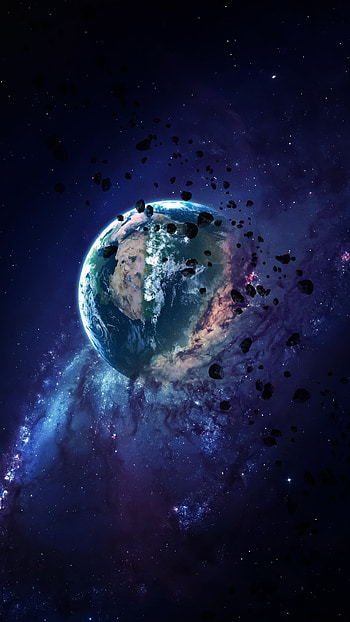 Earth, Asteroid HD phone wallpaper