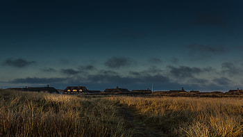 Nature, Houses, Sunset, Grass, Twilight, Field, Path, Dusk, Denmark HD wallpaper