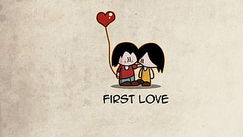 First Love, girl, heart, boy, love HD wallpaper