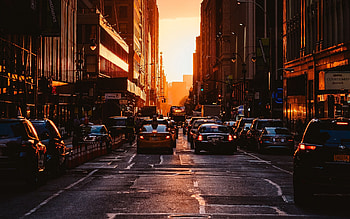 New York Streets, New York City, Sunset HD wallpaper