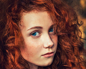 Merida, model, blue eyes, disney, girl, woman, face, cosplay, redhead, princess HD wallpaper