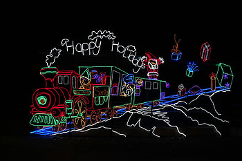 Happy Holidays, train, cg, lights, christmas HD wallpaper