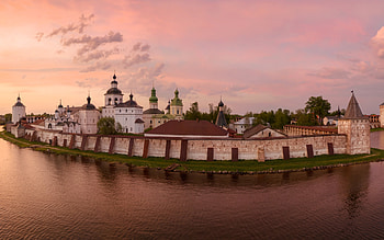 Kirillo - Belozersky Monastery, Vologda Region, Russia, monastery, architecture, sunset, russia, water HD wallpaper