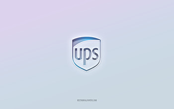 UPS logo, cut out 3d text, white background, UPS 3d logo, UPS emblem, UPS, embossed logo, UPS 3d emblem HD wallpaper