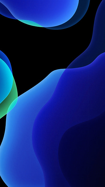 Dark-blue, iOS 13, abstract HD phone wallpaper