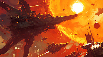 Epic Spaceship Battle: A Space Opera Masterpiece, Sci Fi, Spaceship Battle, space opera, space, spacecraft HD wallpaper