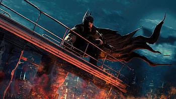 Batman Looking At Gotham City, batman, superheroes, artwork, artist, digital-art, behance HD wallpaper