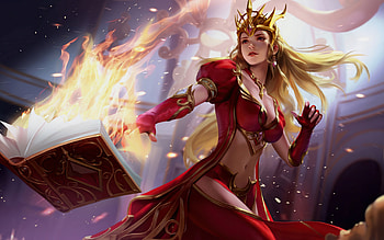 Odin's quest, blonde, red, odin, book, fantasy, girl HD wallpaper