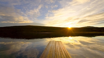Nature, Water, Mountains, Sun, Pier, Basin HD wallpaper