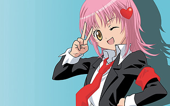 Anime, Girl, Gesture, Tie, Wink HD wallpaper