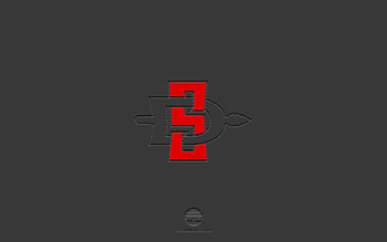 San Diego State Aztecs, gray background, American football team, San Diego State Aztecs emblem, NCAA, San Diego, USA, American football, San Diego State Aztecs logo HD wallpaper