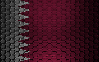 Qatar flag, 3d hexagons texture, Qatar, 3d texture, Qatar 3d flag, metal texture, flag of Qatar HD wallpaper
