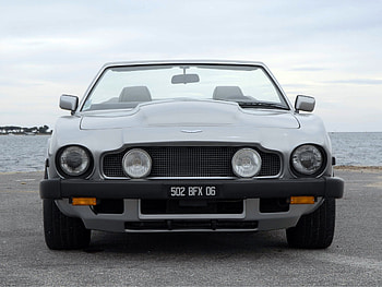 Auto, Sea, Aston Martin, Cars, Front View, Grey, Cabriolet, V8, Volante, 1977 HD wallpaper