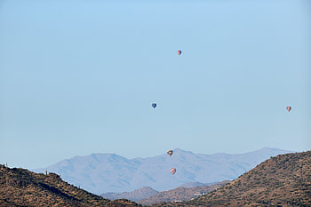 Nature, Sky, Mountains, Balloons, Rocks, Flight HD wallpaper