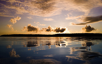 Nature, Sky, Clouds, Lake, Reflection, Surface, Evening, Silence, Calmness, Tranquillity, Lungs HD wallpaper