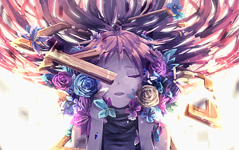 Megurine Luka, abstract art, Vocaloid Characters, girl with purple hair, manga, Vocaloid, Luka Megurine, Megurine Luka Vocaloid HD wallpaper