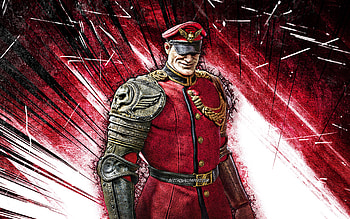 M Bison, grunge art, warriors, Street Fighter, red abstract rays, protagonist, M Bison Street Fighter HD wallpaper