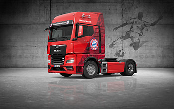 MAN TGX, FC Bayern Munich, red truck, TGX18640, new red MAN TGX, new trucks, MAN HD wallpaper