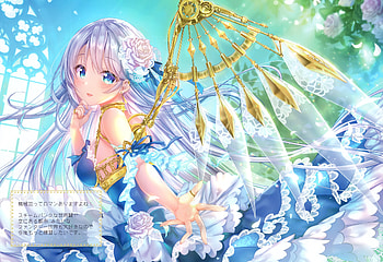 Angel, wings, blue, anime, green, girl, sakura moyon, manga HD wallpaper