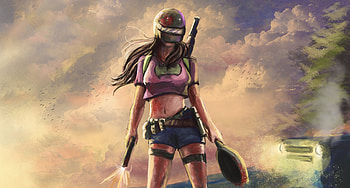 PUBG, a girl with guns, 2019 art HD wallpaper
