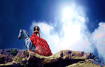 A WAY HOME.., horse, rocks, beauty, way, ride, sky, home, long, travel HD wallpaper
