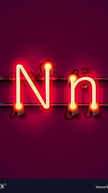 N Letter, Neon, Led Lights HD phone wallpaper
