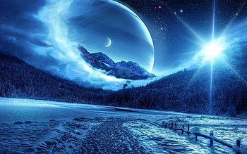 Fantasy Landscape , fantasy, manipulation, landscape, moon, clouds HD wallpaper