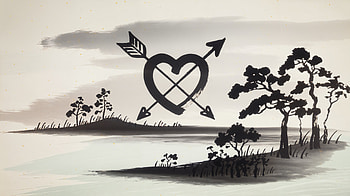 Hopeful Dreams: A Ultra, hope, heart, Arrow, silhouette, landscape HD wallpaper