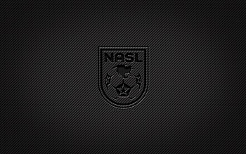 NASL carbon logo, , grunge art, North American Soccer League, carbon background, creative, NASL black logo, sports league, NASL logo, NASL HD wallpaper