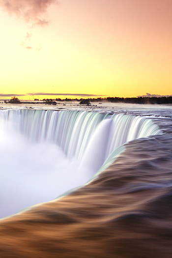 Nature, Water, Horizon, Waterfall, Flow, Stream HD phone wallpaper