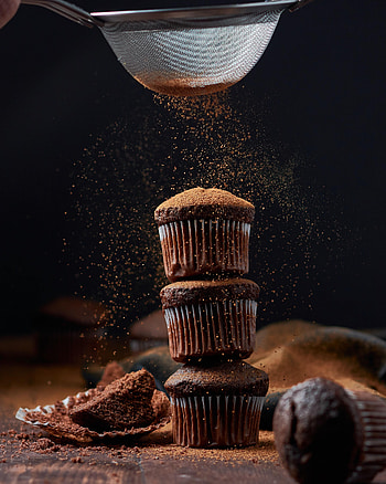 Food, Chocolate, Desert, Powder, Cupcakes, Cookery, Cooking HD phone wallpaper