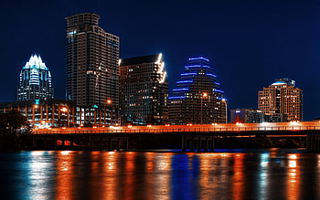Night in Austin Texas, , Urban nightlife, City lights HD wallpaper
