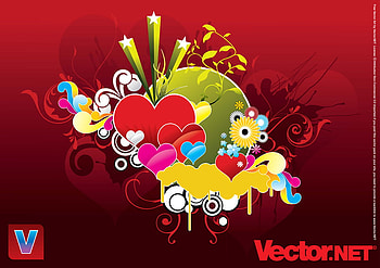 VECTOR.NET, hearts, net, vector HD wallpaper