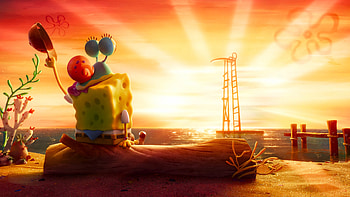 SpongeBob and Gary's Sunset Adventure - from The SpongeBob Movie, SpongeBob SquarePants, Gary (Spongebob Squarepants), movie, The SpongeBob Movie: Sponge on the Run HD wallpaper