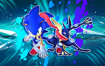 ... SonicTheHedgehogBG Sonic The Hedgehog And Greninja - by SonicTheHedgehogBG HD wallpaper