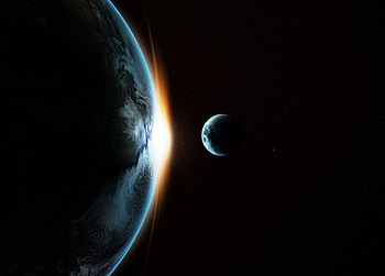 Planets, twilight, space, dark HD wallpaper