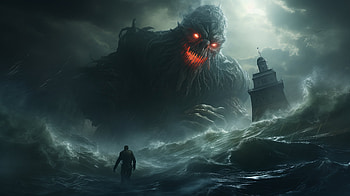 Epic Monster Encounter AI Art, AI Art, monster, fantasy, creature HD wallpaper