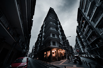 Cities, City, Building, Facade, Street, Bottom View HD wallpaper