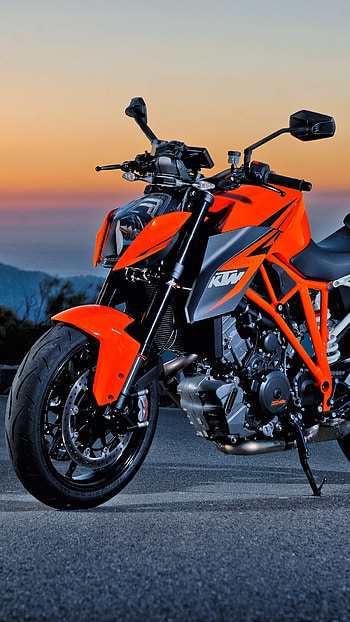 Ktm Duke, Orange Bike HD phone wallpaper