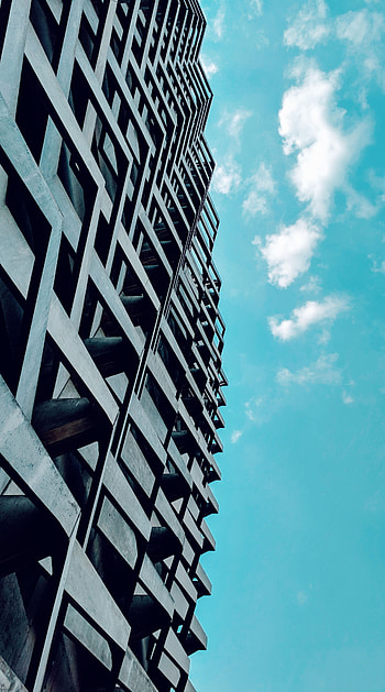 Sky, Architecture, Skyscraper, Building, Minimalism, Facade, Urban HD phone wallpaper