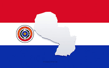 Paraguay map silhouette, Flag of Paraguay, silhouette on the flag, Paraguay, 3d Paraguay map silhouette, Paraguay flag, Paraguay 3d map HD wallpaper