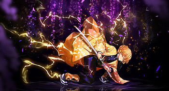 Cape, Agatsuma Zenitsu, School Uniform, Sword, Kimetsu No Yaiba, Demon Slayer - Resolution:, Zenitsu HD wallpaper