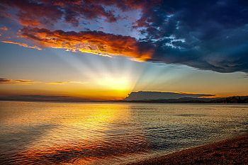 Blue Hour Sunset Beach , beach, sunset, nature HD wallpaper